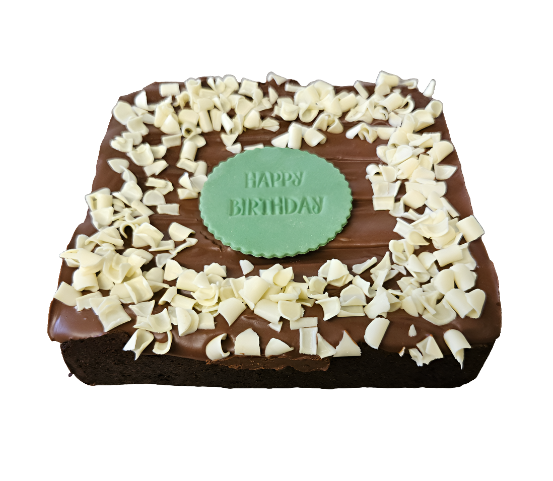 Brownie slab, Happy birthday plaque, Postal treat