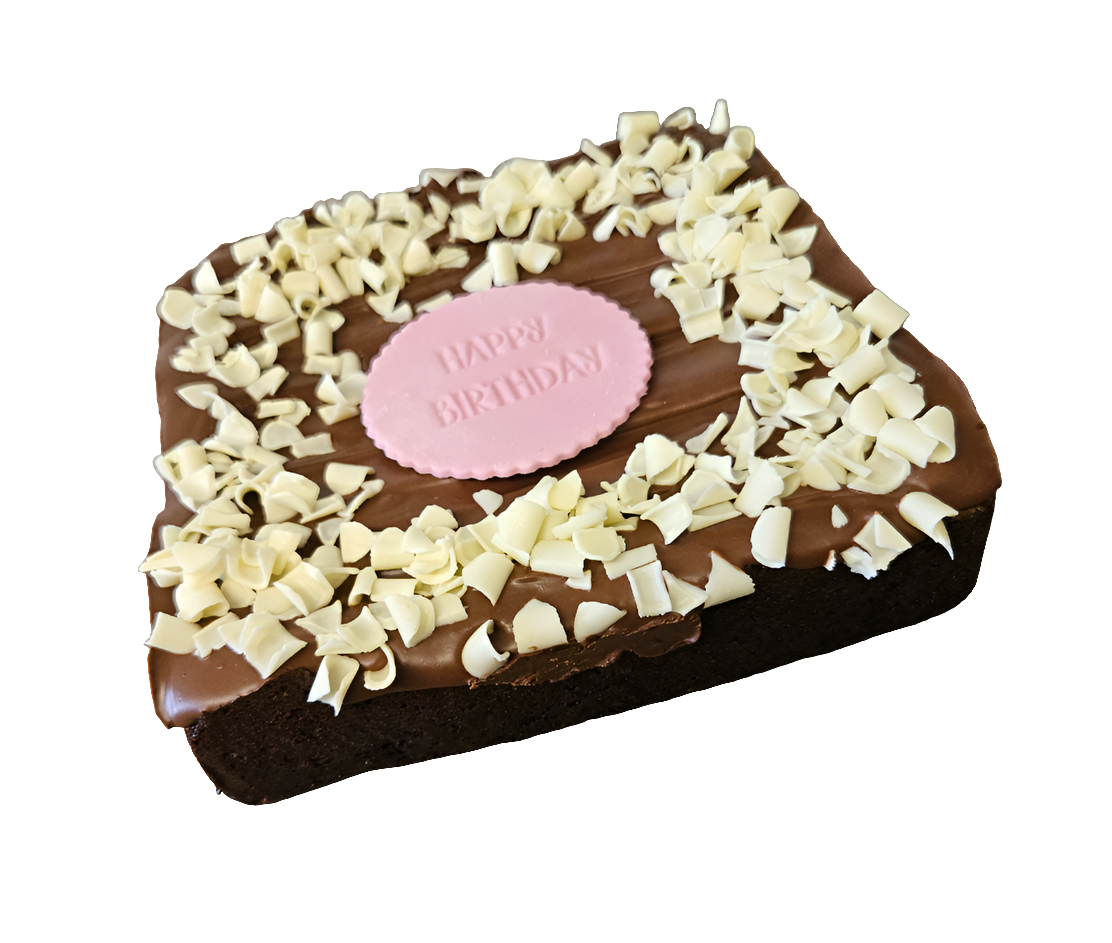 Brownie slab, Happy birthday plaque, Postal treat